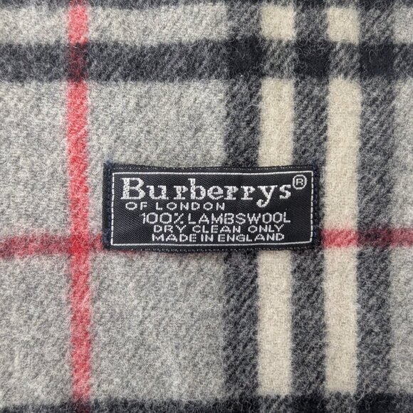 Burberry Iconic Check Lambswool Scarf Gray | Unisex | Designer | Quick Sale - Picture 4 of 7